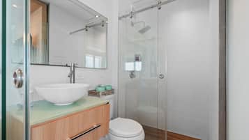 Regadera, amenidades de baño gratuitas, secadora de cabello, batas