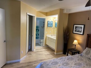 1 bedroom, desk, iron/ironing board, travel cot