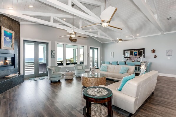 Smart TV, fireplace, video-game console, DVD player -  LUXURY, SPACIOUS BEACH HOUSE! 5 Bedrooms & 7 Baths, Pool, Hot tub, Game room. (Pensacola Beach)