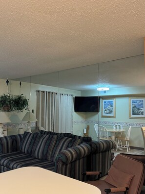 Smart TV, DVD player, video library, stereo