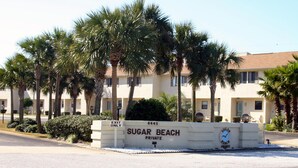 A private property named 'Sugar Beach' with a sign indicating 'Exit Only' and a beach symbol. - Paradise On The Beach With Crystal Clear Water & Gulf Front Complex--2 BR Suites (Navarre)