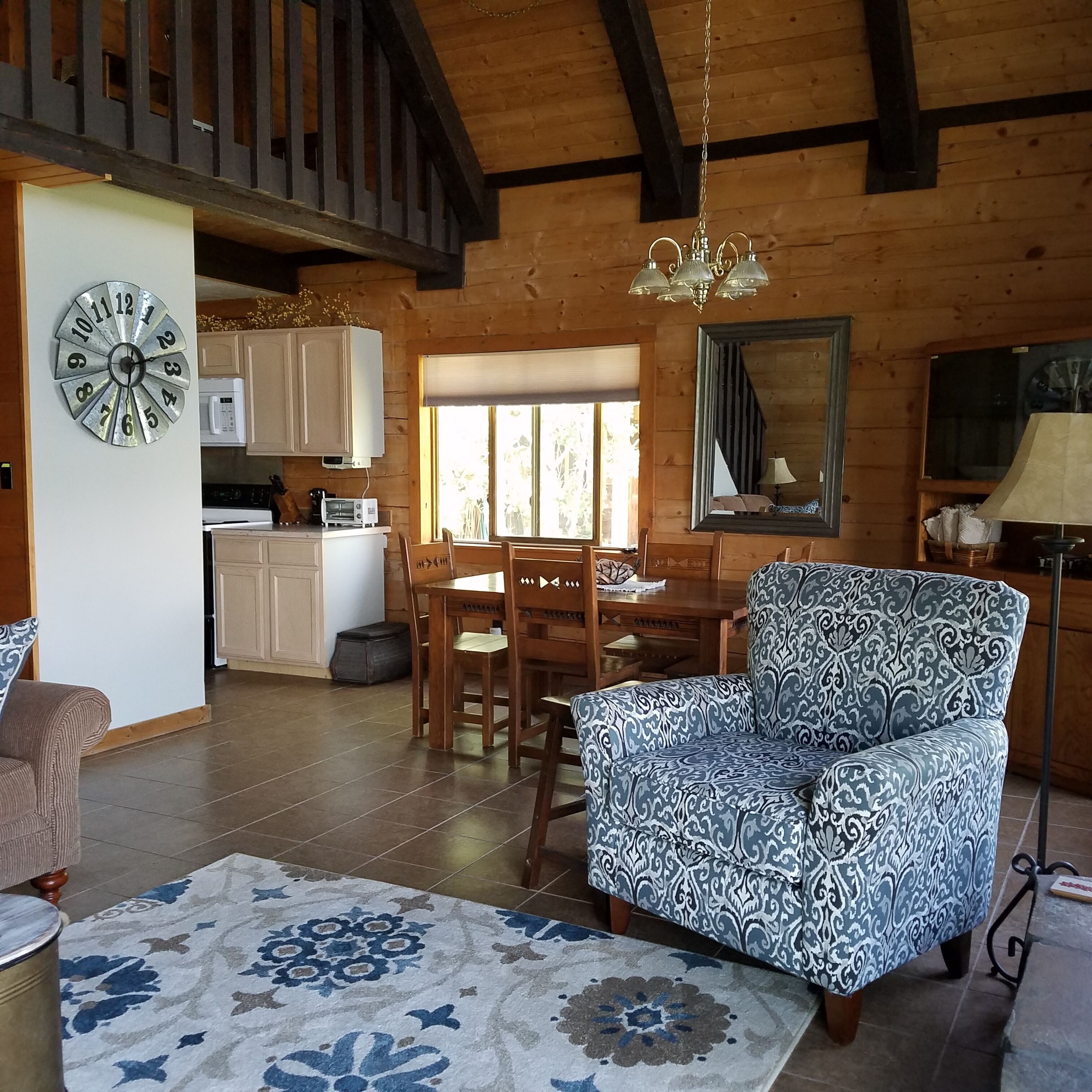 TV connectée, cheminée, livres, vidéothèque