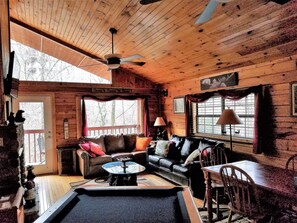 Smart TV, fireplace, music library, stereo - COZY CABIN RETREAT at the entrance of National Park, HotTub, secluded, fireplace (Sevierville)