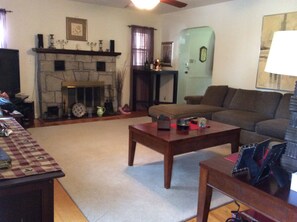 TV, fireplace, DVD player