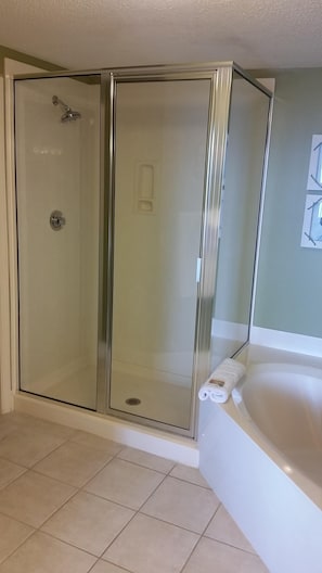 Combined shower/tub, jetted tub, hair dryer, towels - TOP FLOOR, GREAT VIEW, FRIENDLY PRICES! (Panama City Beach)
