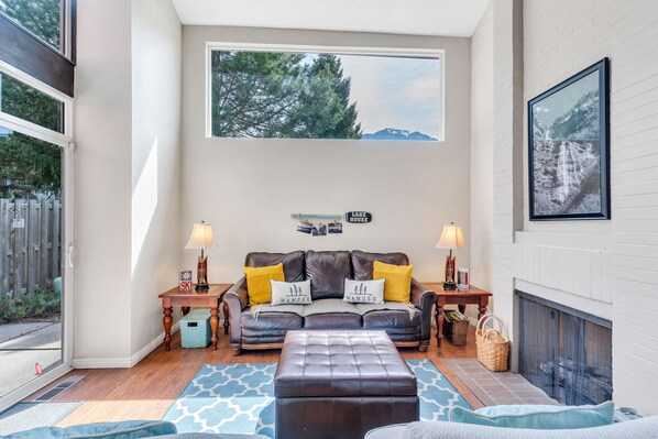 TV, fireplace, video games, DVD player