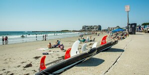 On the beach, sun-loungers, beach towels - Spectacular Oceanfront Beach House on Gooch's Beach (Kennebunk)