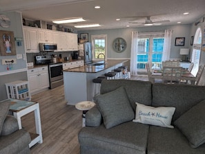 Smart TV, DVD player, books, video library