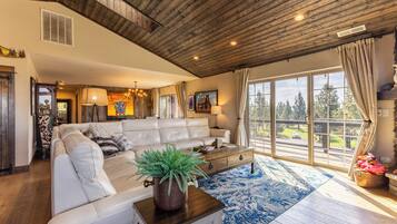 Smart TV, fireplace, video games, DVD player