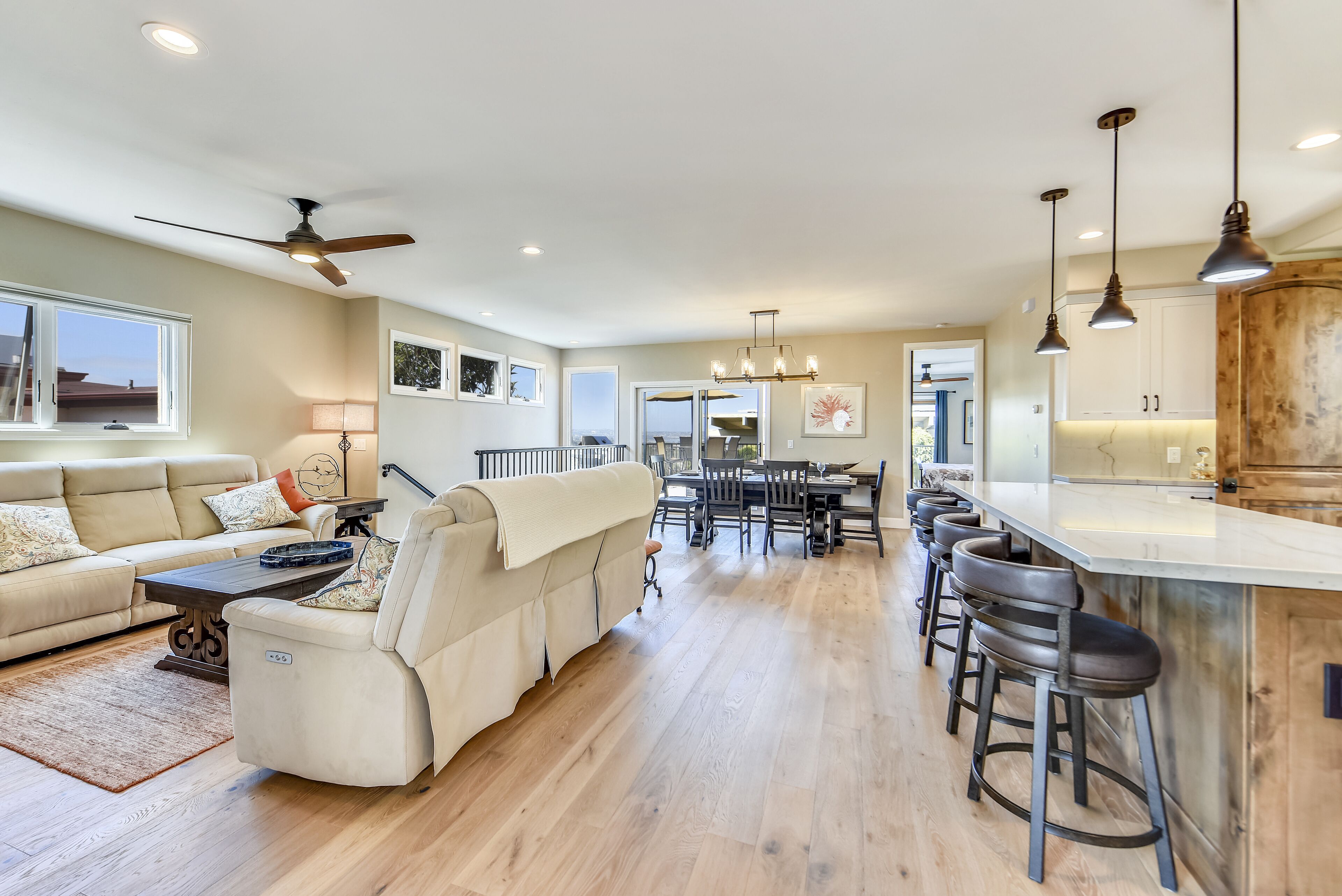 Smart TV, fireplace, video games, DVD player