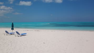 Plage à proximité, chaises longues, serviettes de plage