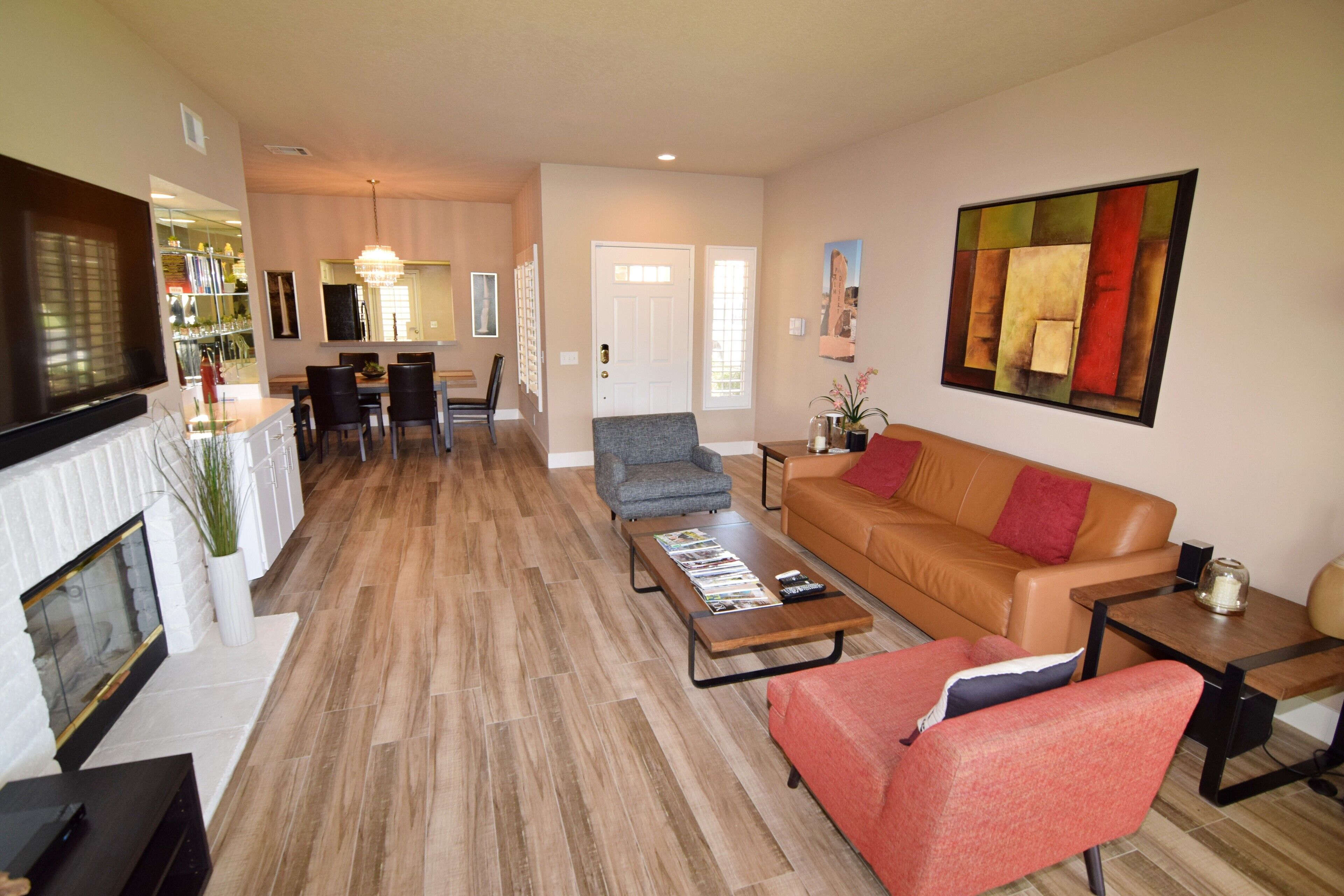 Smart TV, DVD player, music library, stereo