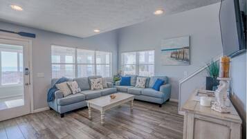 Smart TV, DVD player, foosball, table tennis