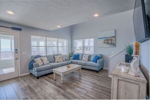 Smart TV, DVD player, foosball, table tennis - Large home on Private Beach, Game Room,  Third story deck, Ocean Views,  (Panama City Beach)