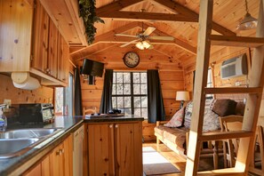 TV, fireplace, video games, DVD player - Romantic & Secluded Adventure Log Cabin w/ HOT TUB + Amazing Mountain Views (Topton)