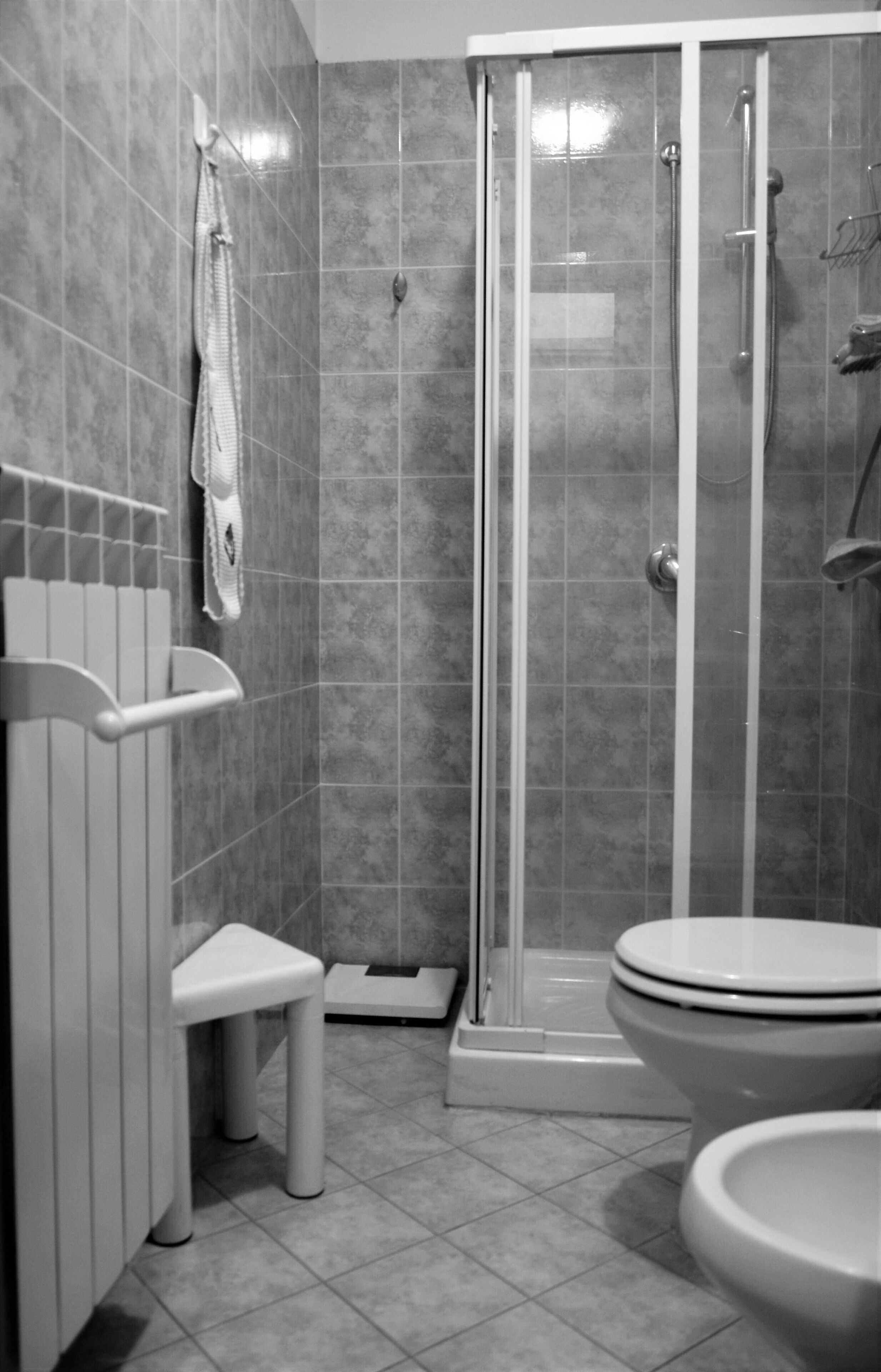 Ensemble douche/baignoire, sèche-cheveux, bidet, serviettes fournies