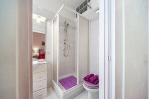 Regadera, secadora de cabello, bidet, toallas 