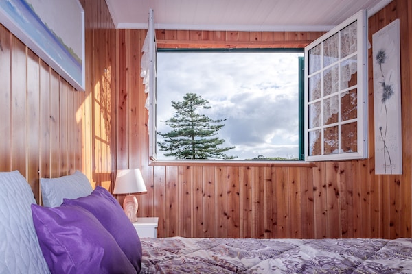 Bedroom with view to the backyard