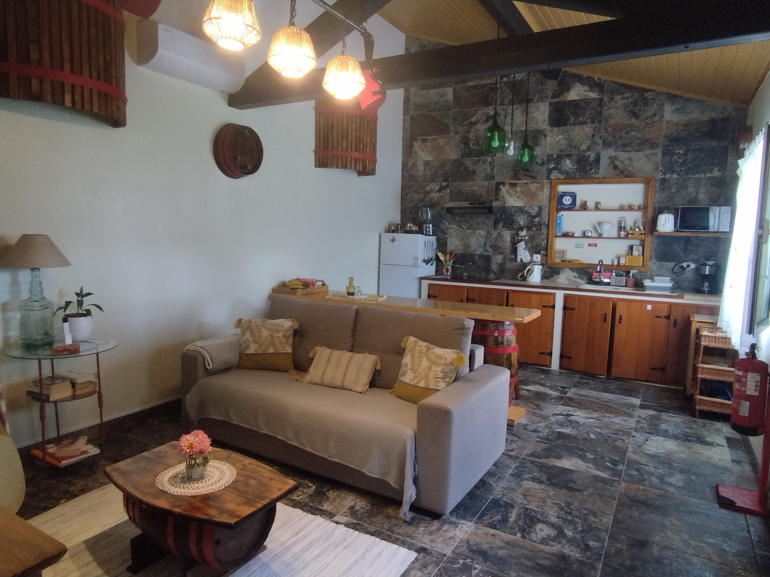 Una Smart TV, libros, una impresora