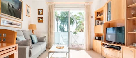 Smart TV, DVD player, books, video library