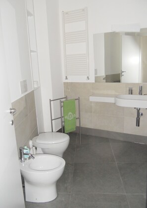 Dusche, Haartrockner, Bidet, Handtücher