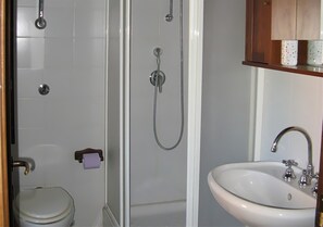 Hair dryer, bathrobes, towels, soap