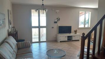 Smart TV, DVD player, books, stereo