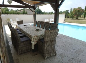 Outdoor dining - Le Mauguillard, Aubeterre Sur Dronne (Laprade)