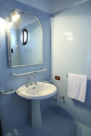 Combined shower/bathtub, hair dryer, bidet