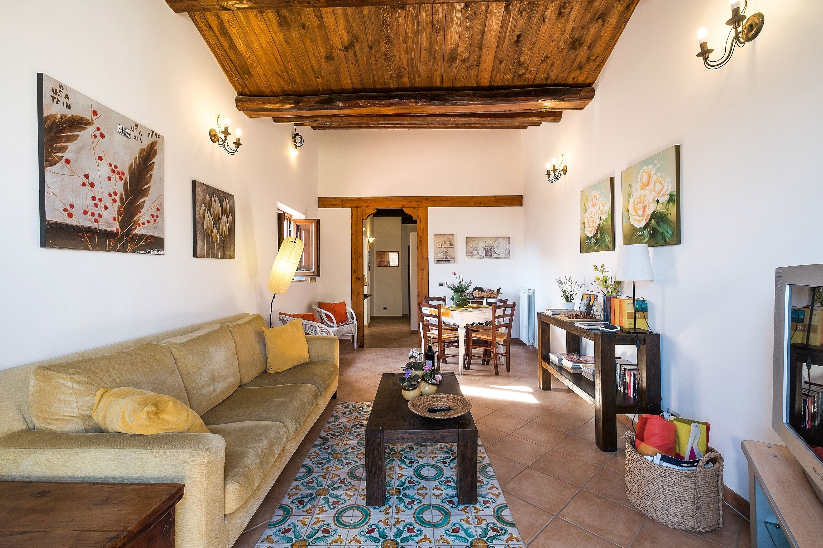 TV, lettore DVD, libri