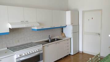 Fridge, oven, stovetop, coffee/tea maker