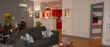Smart TV, DVD player, books, video library