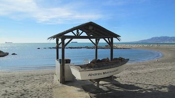 Perto da praia, toalhas de praia