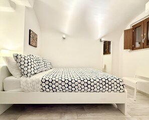 1 bedroom, desk, iron/ironing board, travel cot