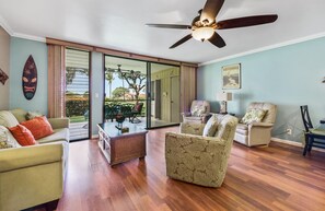 Smart TV, DVD player, books, stereo