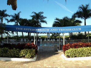 Outdoor banquet area - 7 Miles of Paradise!  Completely Renovated Condo. Cleaning Included.   (Fort Myers Beach)