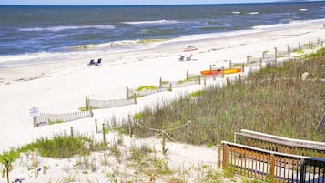 Plage, chaises longues