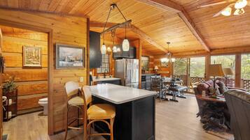 Smart TV, chimenea, reproductor de DVD y libros