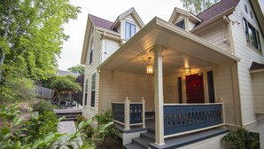A house with a porch, steps, and a red door. - Spacious Sebastopol Home — 5-Minute Walk to Town, Wine Country at Your Doorstep (Sebastopol)