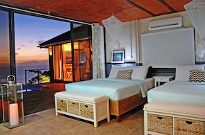 2 chambres, coffres-forts dans les chambres, bureau