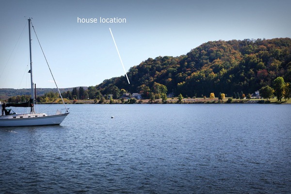 View of the house location facing south from Betsie Bay