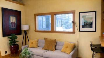Smart TV, chimenea y libros