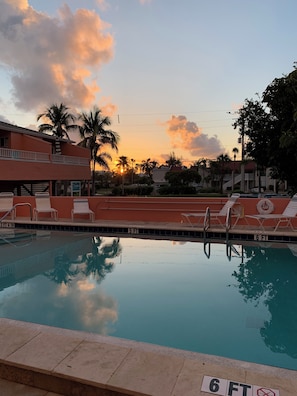 Outdoor pool, a heated pool