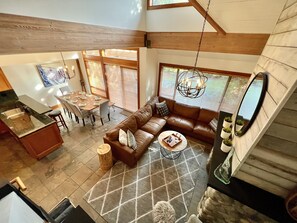 Smart TV, fireplace, video games, DVD player