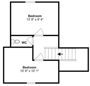 Two bedrooms, one 13' 8' x 9' 4' and another 15' 8' x 10' 1', with a WC in between. - Strip Location | Pet Friendly | Fire Pit (Geneva)