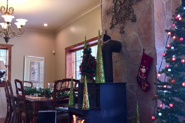 Real wood burning fireplace makes Christmas unforgettable!