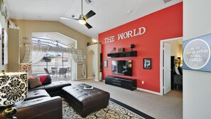 Smart TV, video games, DVD player, table football