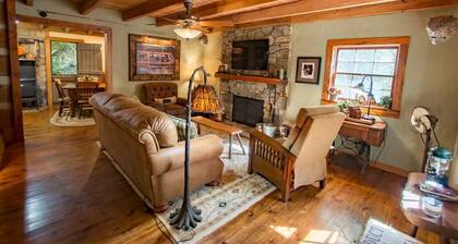 Historic Creekside Cabin with Luxury Amenities, WiFi, Fireplace, Private Trails