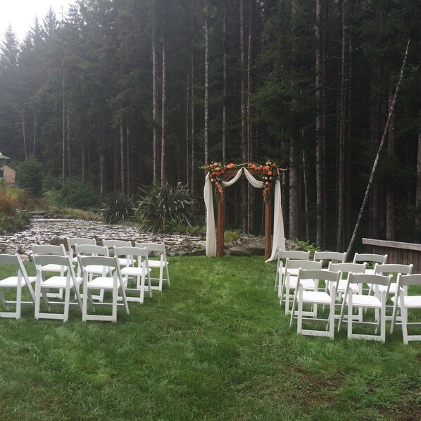 Outdoor banquet area