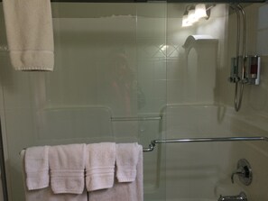 Hair dryer, towels